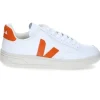 Baskets V-12 Leather White Pumpkin