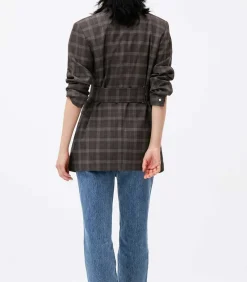 Blazer A Carreaux Marron