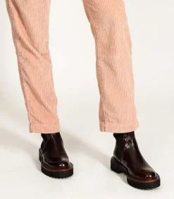 Boots Chelsea Monastero En Cuir Bordeaux