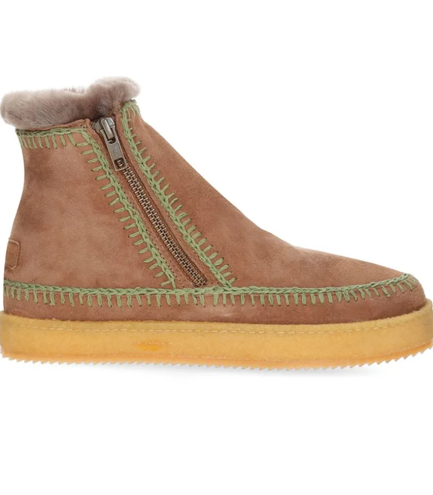 Boots Setsu Crochet Crepe Suede Camel/Khaki