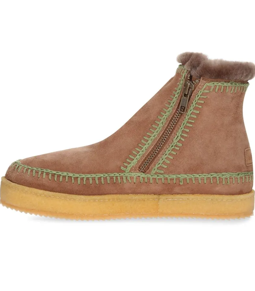 Boots Setsu Crochet Crepe Suede Camel/Khaki