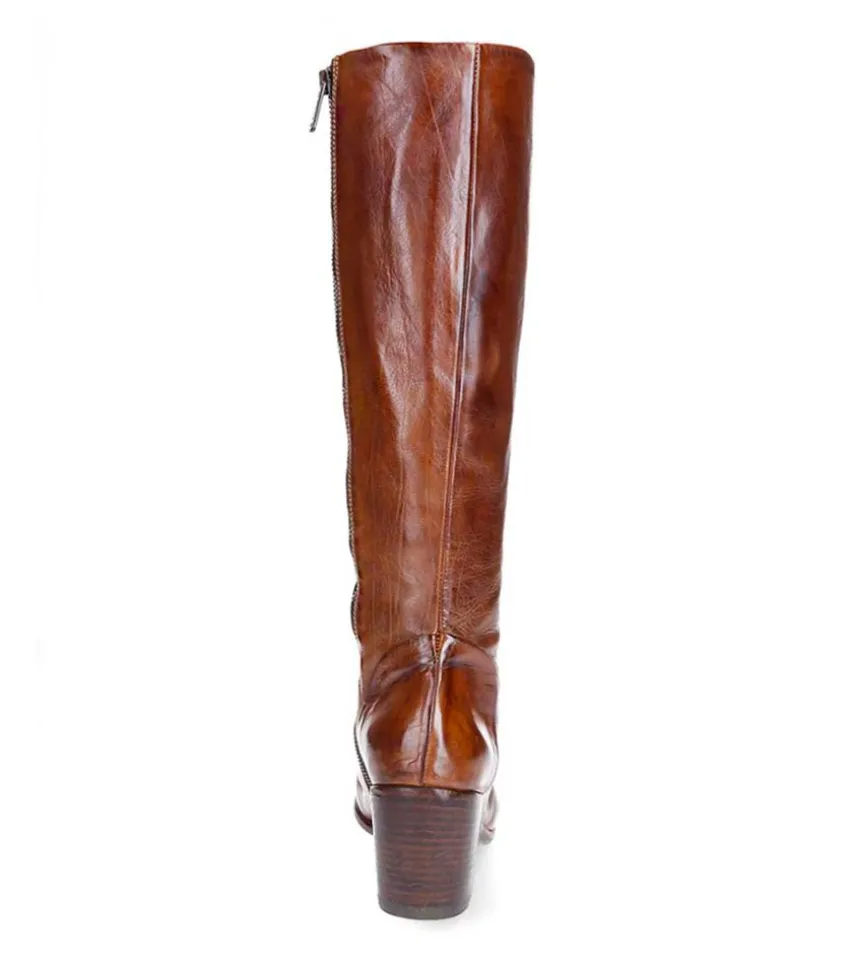 Bottes Hautes En Cuir Cognac