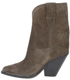 Bottines Veau Velours Leyane Khaki