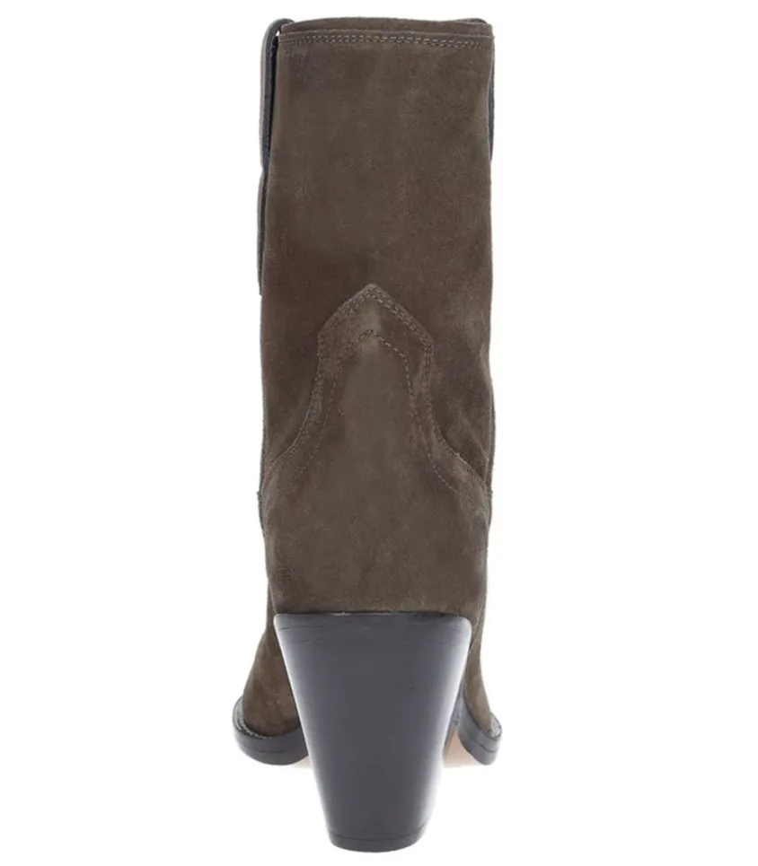 Bottines Veau Velours Leyane Khaki