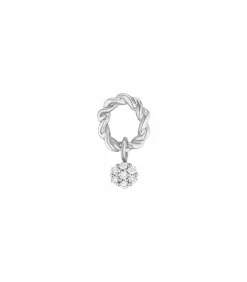 Boucle D'Oreille Puce Dunaway Or Blanc Et Diamants