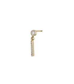 Boucle D'Oreilles Barre Or Jaune Et Diamants