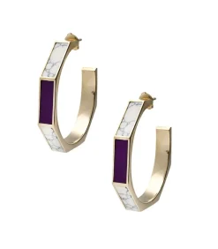Boucles D'Oreilles A Design Octogonal Plum