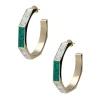 Boucles D'Oreilles A Design Octogonal Green