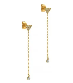 Boucles D'Oreilles Chaine Triangle Diamants