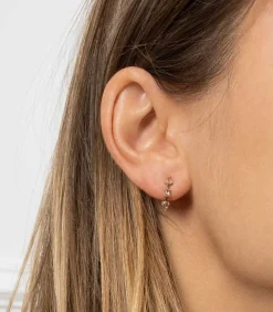 Boucles D'Oreilles Kad Argent, Or Et Diamants