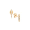 Boucles D'Oreilles Rayons De Soleil Petits Diamants Et Or