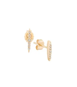 Boucles D'Oreilles Rayons De Soleil Petits Diamants Et Or