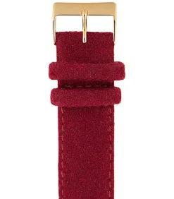 Bracelet De Montre Interchangeable Flanelle Bordeaux / Or Jaune