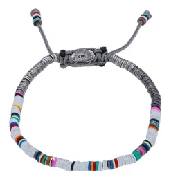 Bracelet Ghanian Mini En Perles Africaines Et Argent