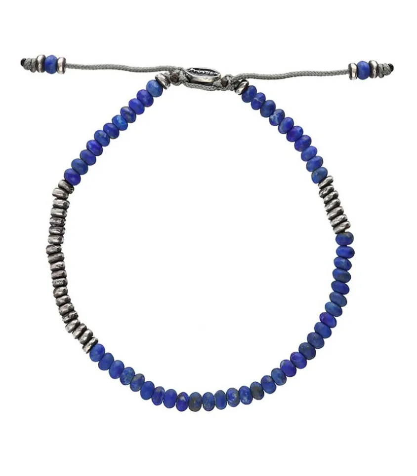 Bracelet Ingot A Perles De Pierres Et D'Argent