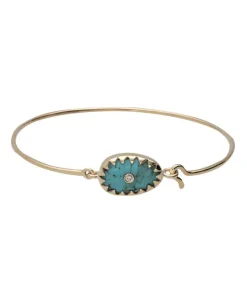 Bracelet Jonc Or Jaune Orso Turquoise
