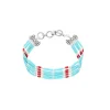 Bracelet Navajo 5 Rangs Turquoise/Corail
