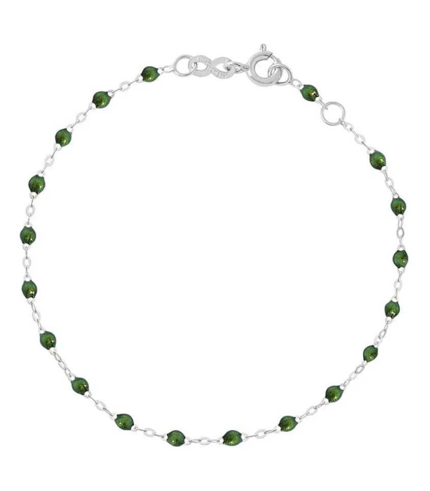 Bracelet Or Blanc Et Perles De Resine