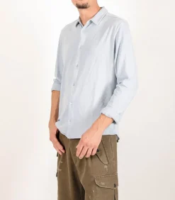 Chemise Homme A Manches Longues Bleu Grise