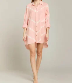 Chemise Oversize Mykonos Tie & Dye Powder Pink