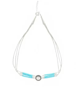 Chocker Liquid Silver Heishi 3 Rangs