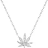 Collier Mini Feuille Des Merveilles Or Blanc Diamants