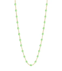 Collier Or Jaune Et Perles De Resine 42 Cm