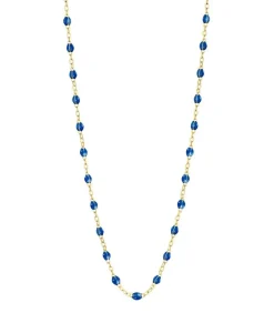 Collier Or Jaune Et Perles De Resine 42 Cm