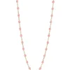 Collier Or Rose Et Perles De Resine 42 Cm