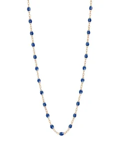 Collier Or Rose Et Perles De Resine 42 Cm