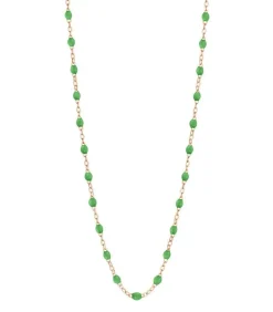 Collier Or Rose Et Perles De Resine 42 Cm