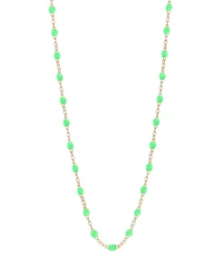 Collier Or Rose Et Perles De Resine 42 Cm