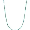 Collier Perles Cubes Et Turquoise Ovale
