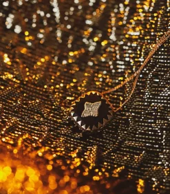 Collier Pierrot N°2 Noir Et Diamants