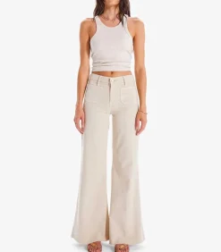 Jean Wideleg The Patch Pocket Roller Fray Chalk Tapioca