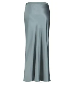 Jupe Longue Bar En Soie Dark Sage