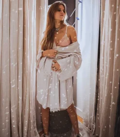 Kimono A Capuche Crawl En Gaze De Coton