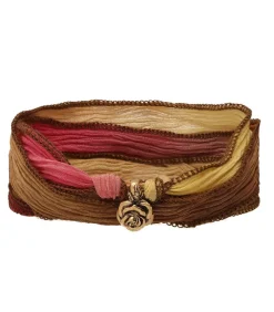 Lien En Soie A Nouer Charm Secret Rose Bronze