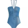 Maillot De Bain Une Piece Raie Lurex Ruched