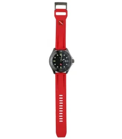Montre Automatique Tiburon En Titane Cadran Noir Et Bracelet Rouge