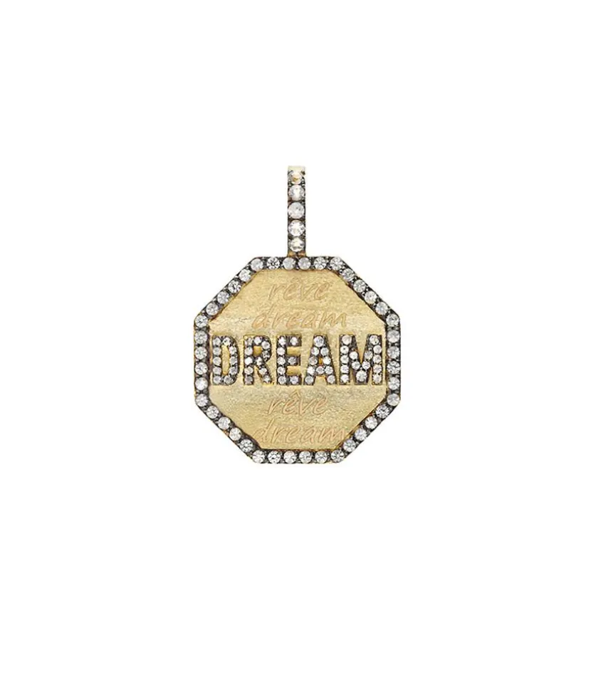 Pendentif Dream Or Jaune Saphirs Blancs