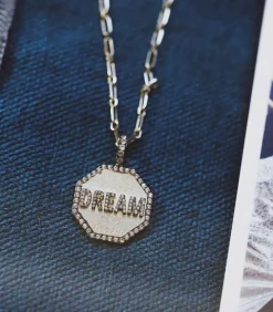 Pendentif Dream Or Jaune Saphirs Blancs