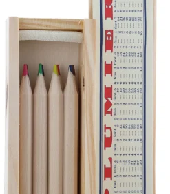 Plumier Bois 8 Crayons De Couleur