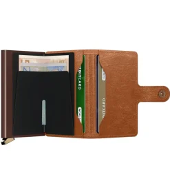 Porte-Carte Premium Miniwallet Emboss Lines Cognac