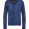 Pull En Maille Col V Blue Navy
