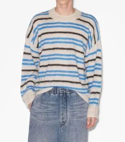 Pull En Mohair A Rayures Dimitri Faded Black