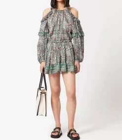 Robe Imprimee Gabinia Ecru