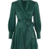 Robe Portefeuille En Soie Jade