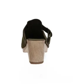 Sabots Clang Cuir Velours Kaki