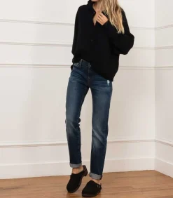 Sabots En Daim Noir/Shearling Gris